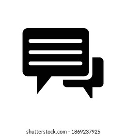 Blog, message speech balloon line flat vector icon for mobile application, button and website design. Illustration isolated on white background