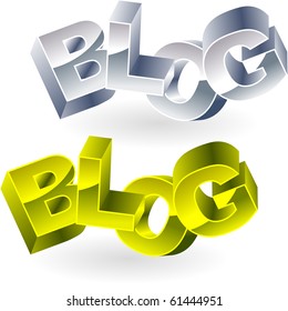 BLOG. Metal 3d illustration.