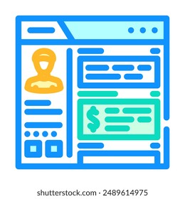 blog monetization color icon vector. blog monetization sign. isolated symbol illustration