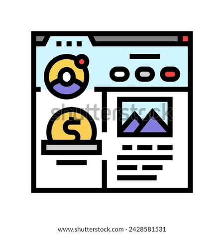 blog monetization color icon vector. blog monetization sign. isolated symbol illustration