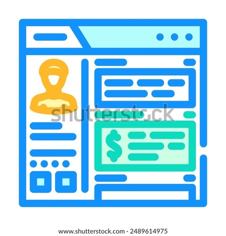 blog monetization color icon vector. blog monetization sign. isolated symbol illustration