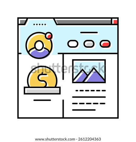 blog monetization color icon vector. blog monetization sign. isolated symbol illustration