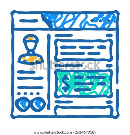 blog monetization doodle icon sketch vector. blog monetization sign. isolated symbol illustration