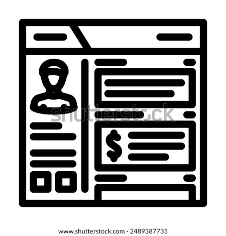 blog monetization line icon vector. blog monetization sign. isolated contour symbol black illustration