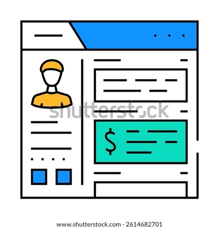 blog monetization line icon vector. blog monetization sign. isolated symbol illustration
