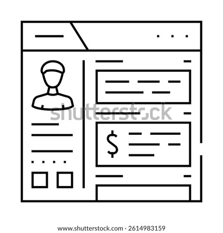 blog monetization line icon vector. blog monetization sign. isolated contour symbol black illustration