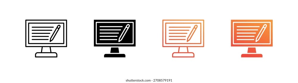 Blog Multiple Style Icon Set Collection