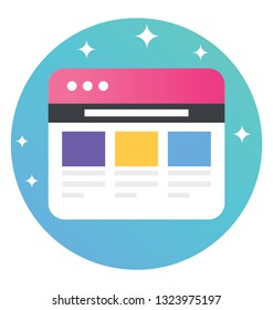 Blog page icon in flat design 