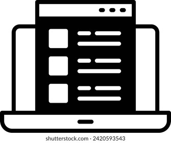 Blog page layout concept, Listing Page Designing vector icon design, Web design and Development symbol, user interface or graphic sign, website engineering stock illustration