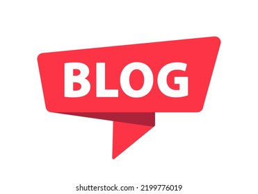 Blog - Paper Speech Bubble. Vector Stock Illustration