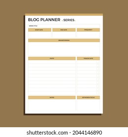Blog planner vector, content series