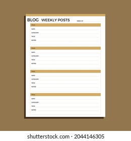 Planificador de blogs, post semanal de blog