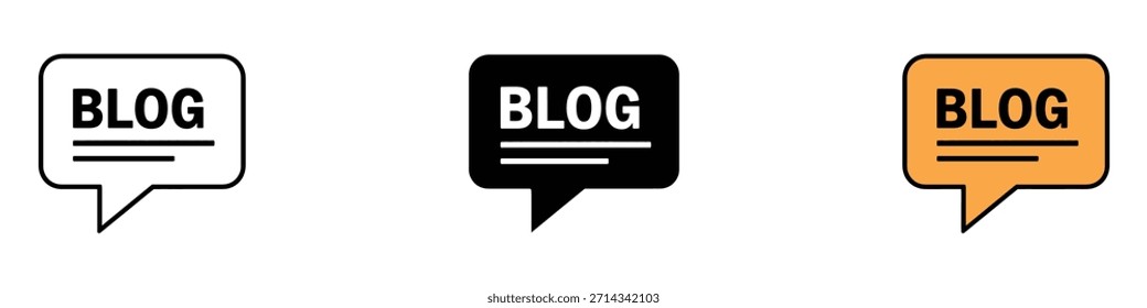 Blog Post and Blogging icon vector. Speech Bubble Chat symbol. vector illustration.