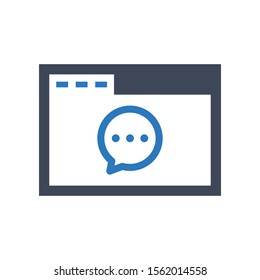 Blog post, comment, feedback icon