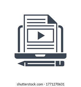 Blog Related Vector Glyph Icon. Isolated on White Background. Vector Illustration.