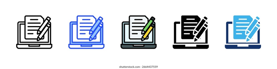 Coleção De Ícones De Revisão De Blog Com Vários Estilos