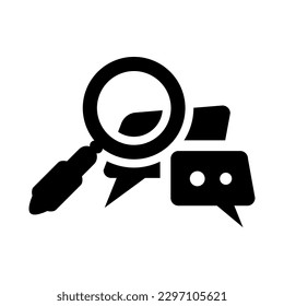 Blog Search Flat Black Icon Isolate On White Background Vector Illustration | Seo Icons