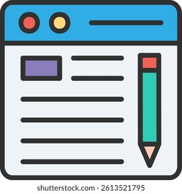 Blog Sheet Outline Filled Style Icon