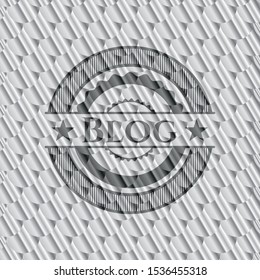 Blog silver badge. Scales pattern. Vector Illustration. Detailed.