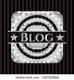 Blog silver badge. Vector Illustration. Mosaic.