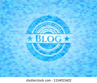Blog sky blue mosaic emblem