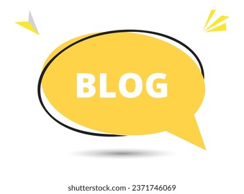 Blog speech bubble text. Hi There on bright color for Sticker, Banner and Poster. vector illustration.