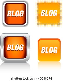   Blog  square buttons. Vector illustration.