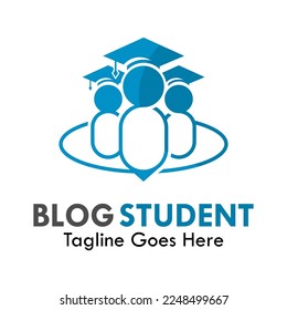 Blog student logo template illustration