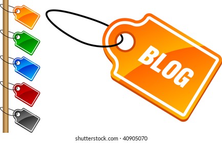 Juego de etiquetas de blog. Ilustración vectorial.