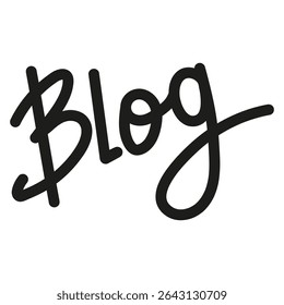 Texto em forma de "blog" no estilo de desenho à mão. Vetor de letras criativo para cartazes, banners, gráficos de blog ou conteúdo de mídia social. Desenho esquemático divertido, isolado no branco.

