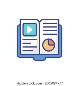 Blog vector flat outline fill icon style illustration. EPS 10 file 