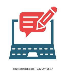 Blog Vector Glyph Two Color Icon For Personal And Commercial Use.
