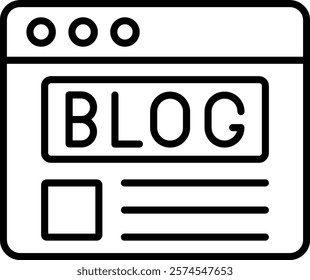 Blog vector icon. Can be used for printing, mobile and web applications.