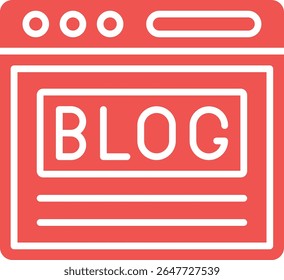 Ícone do vetor de blog. Pode ser usado para impressão, aplicativos móveis e da Web.