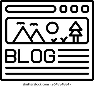 Ícone do vetor de blog. Pode ser usado para impressão, aplicativos móveis e da Web.