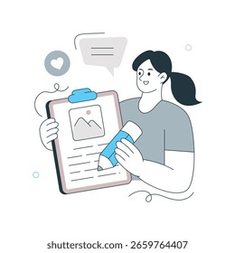Ilustración vectorial de blog. Archivo EPS 10