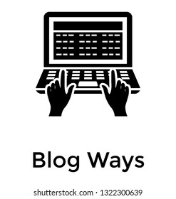 Blog ways solid icon design, diverse blogging 