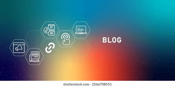 Blog website article content gradient web header blogging website page journal post entry