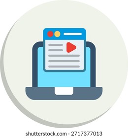 Blog Website Flat Circle Style Icon