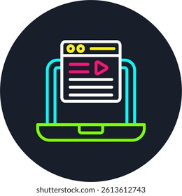 Blog Website Line Multi Colour Circle