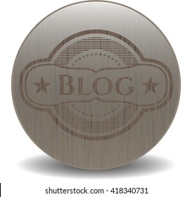 Blog wooden emblem. Retro