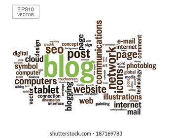BLOG word cloud collage illustration with different association terms
