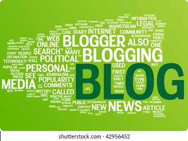 Blog word cloud illustration. Graphic tag collection