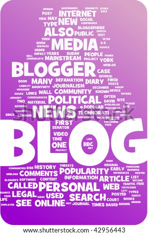 Blog word cloud illustration. Graphic tag collection