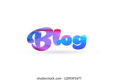 blog word with pink blue color suitable for card icon or typography logo design