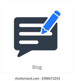 Blog and writing icon concept