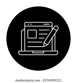 Blog Writing Icon. Content Creation and Storytelling Illustration for Online Publishing.