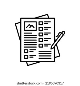 Icono de escritura de blog en vector. Logotipo