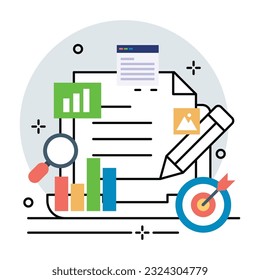 Diseño de ilustraciones para escritura de blogs. Diseño de vectores