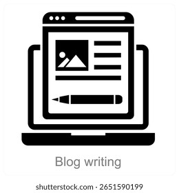 Blog Schreiben Vektorsymbol Konzept Design